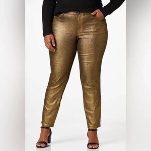 Cato | PLUS PETITE GOLD COATED JEANS SIZE 28WP
